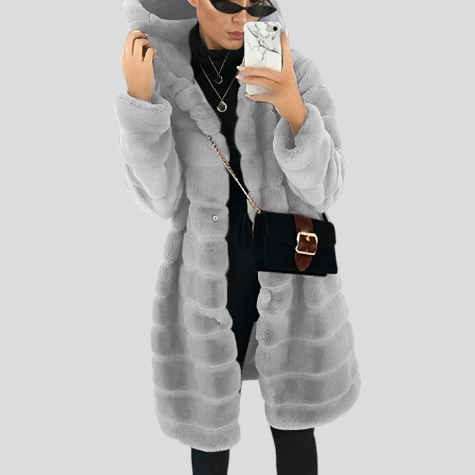 Diana™ | Thick warm faux fur coat with hood