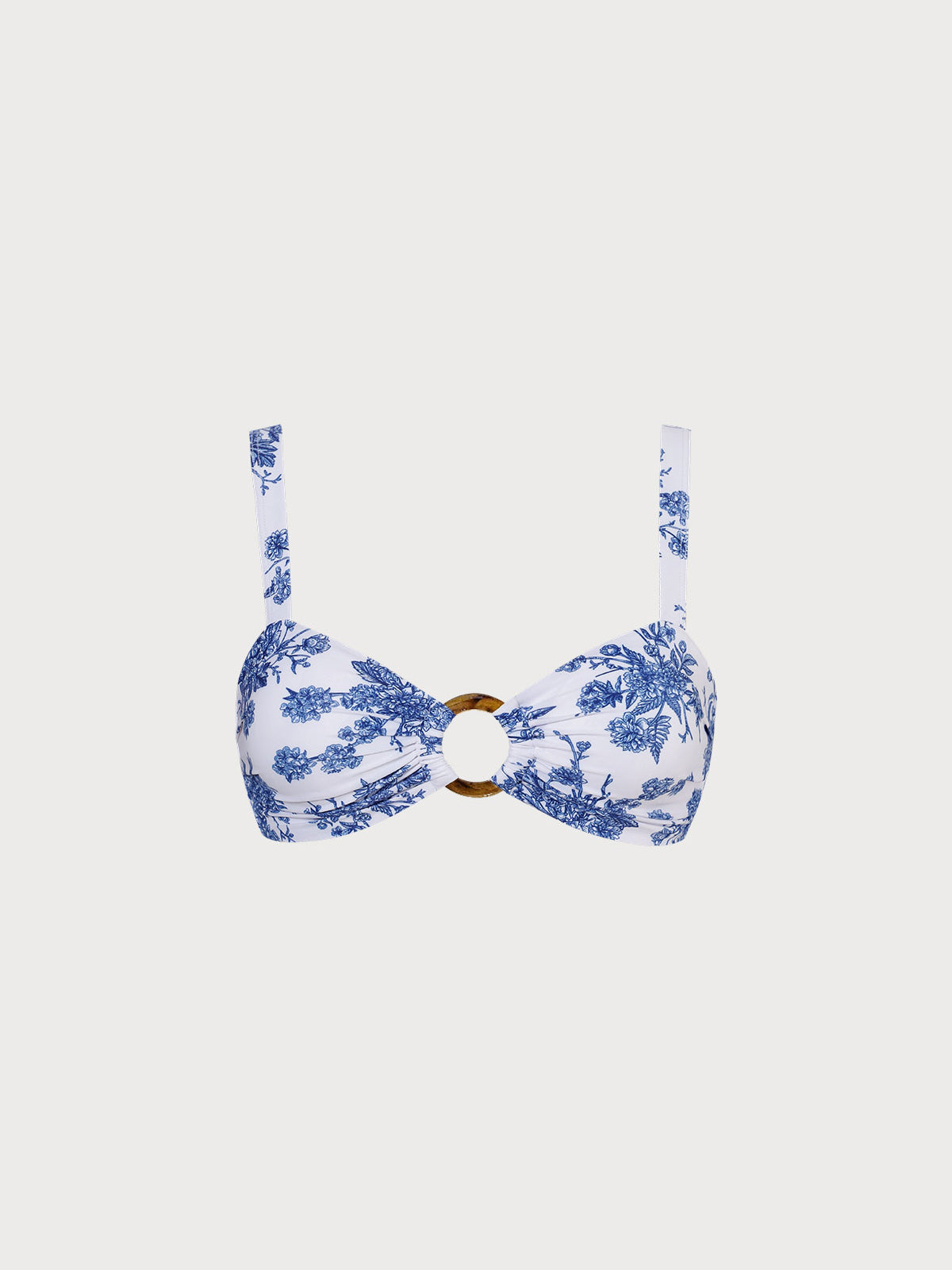 Lyra™ | Ruched Cutout Floral Bikini Top
