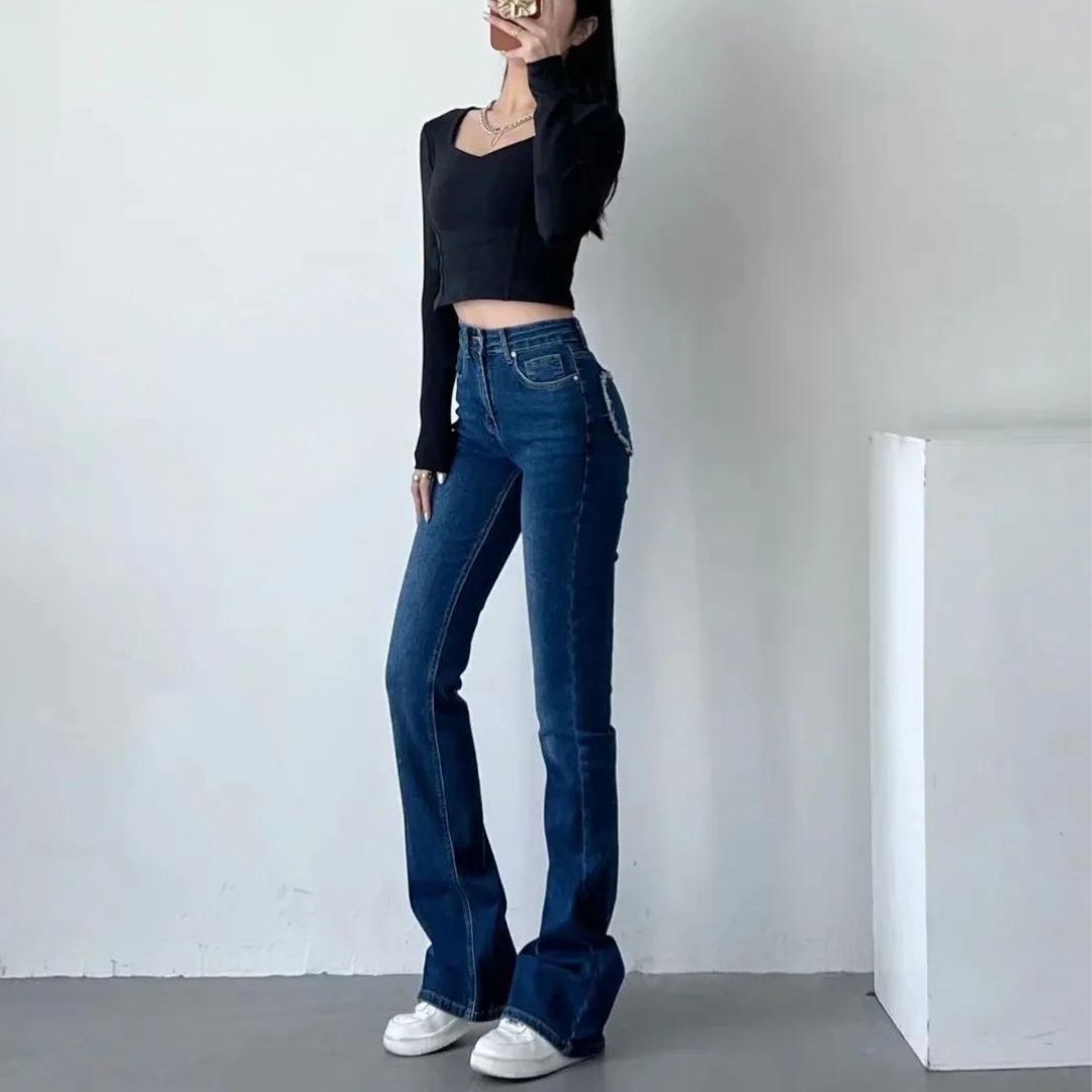 Cambria™ | High-Waisted Heart Fringe Jeans