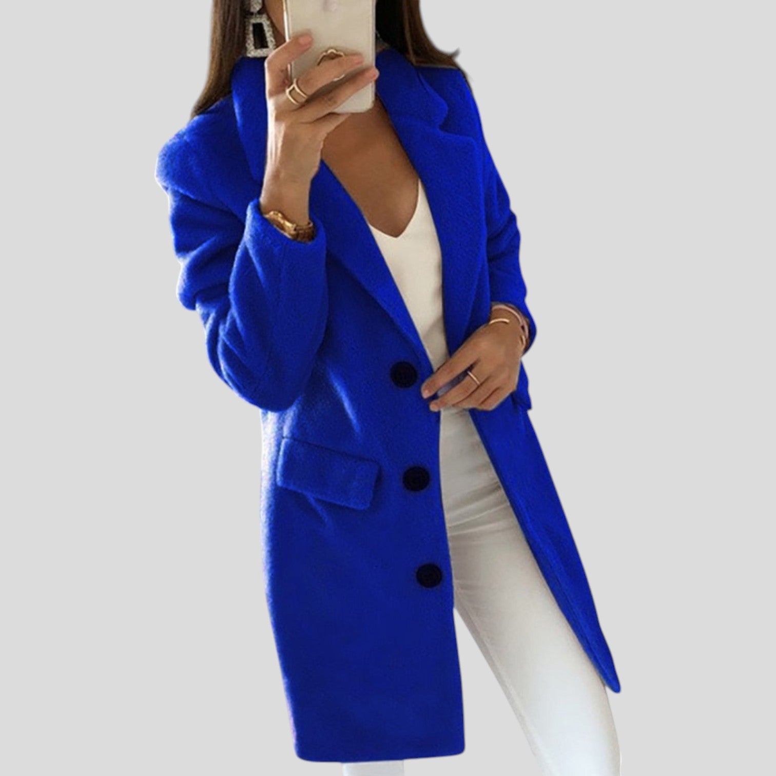 Elise™ | Stylish warm winter wool trench coat