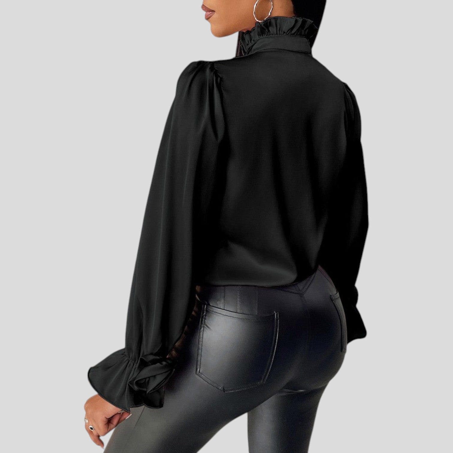 Rhea™ | Rose Decorated Top with Flared Sleeves