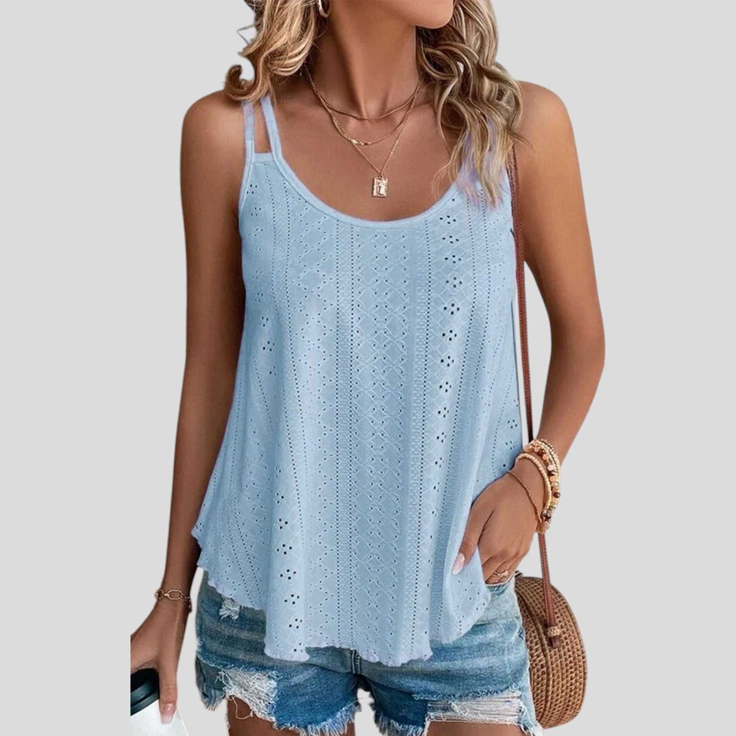 Piper™ | Eyelet strappy scoop tank top