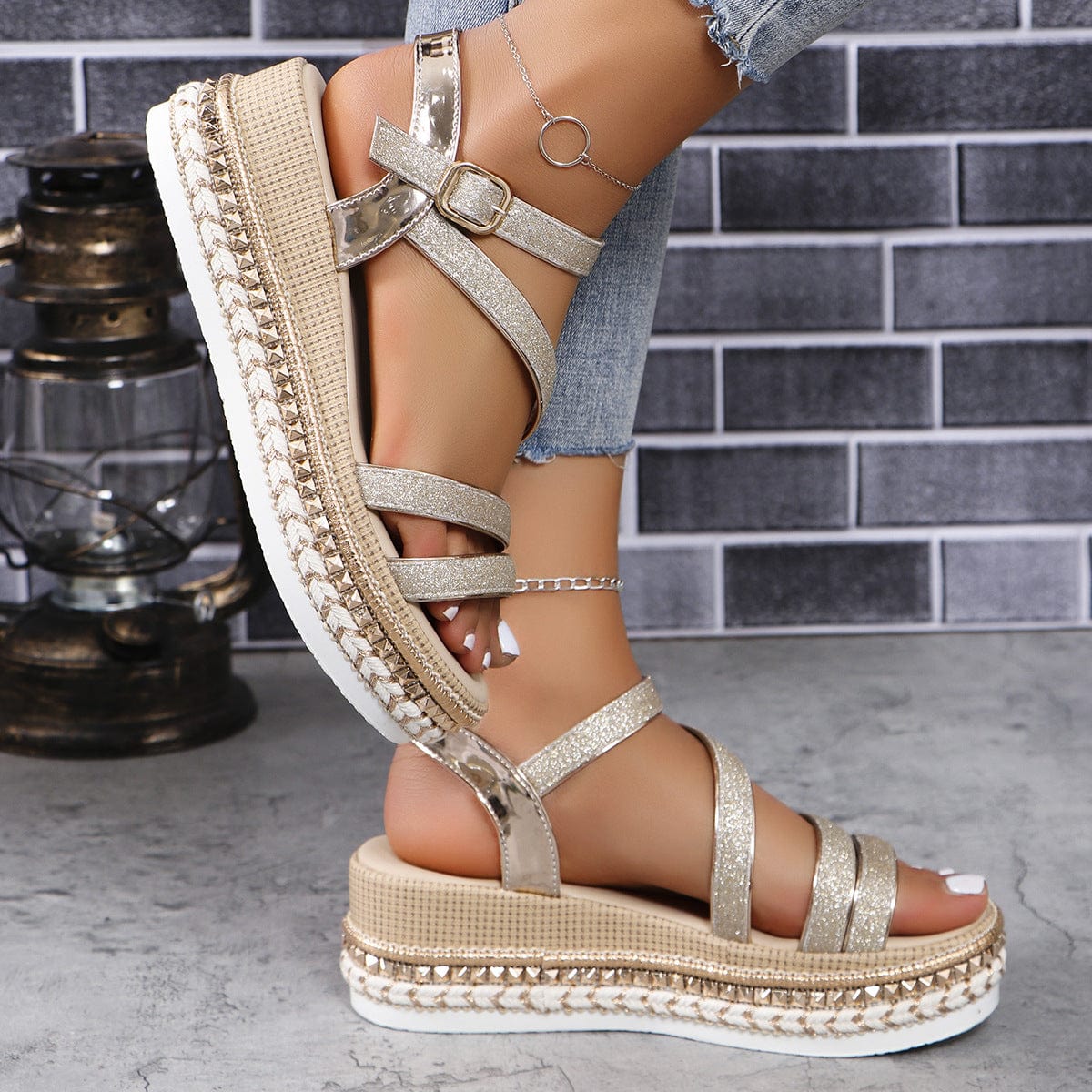 Tahlia™ | Glitter Platform Orthopedic Sandals