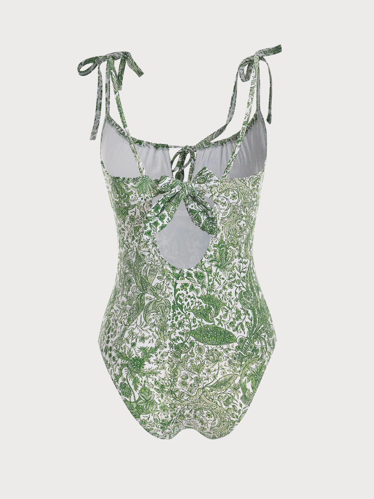 Elara™ | Retro Floral Drawstring Ruched One-Piece Swimsuit