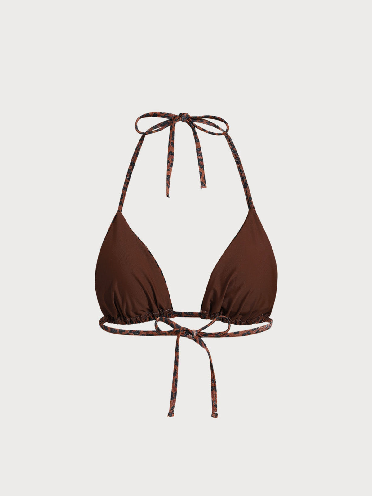 Nova™ | Leopard Print Halter Triangle Bikini Top