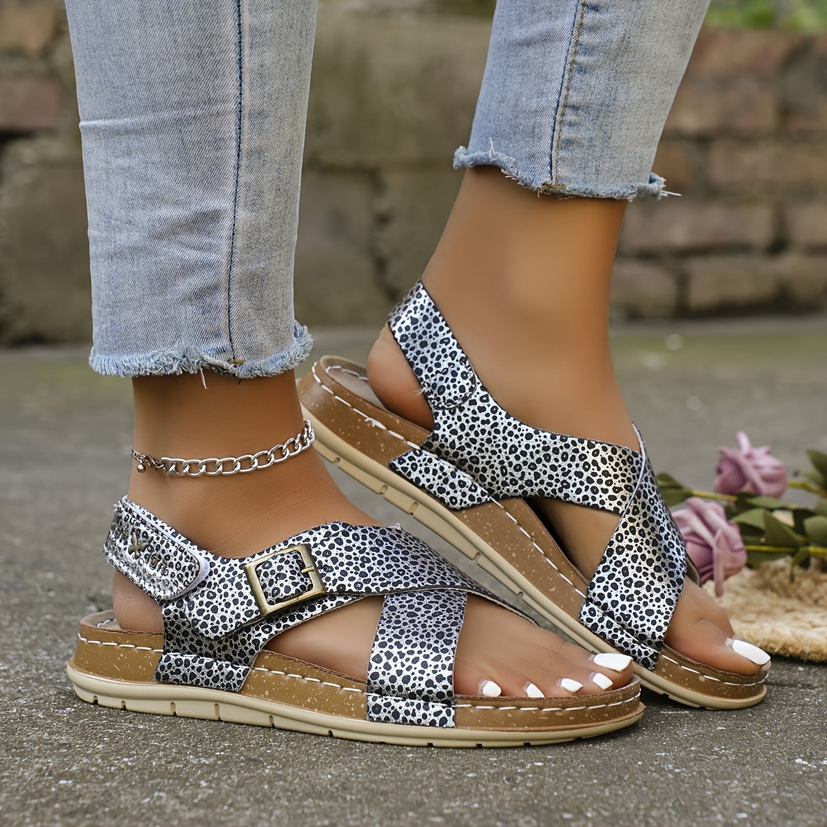 Camila™ | Cross-Strap Roman Sandals