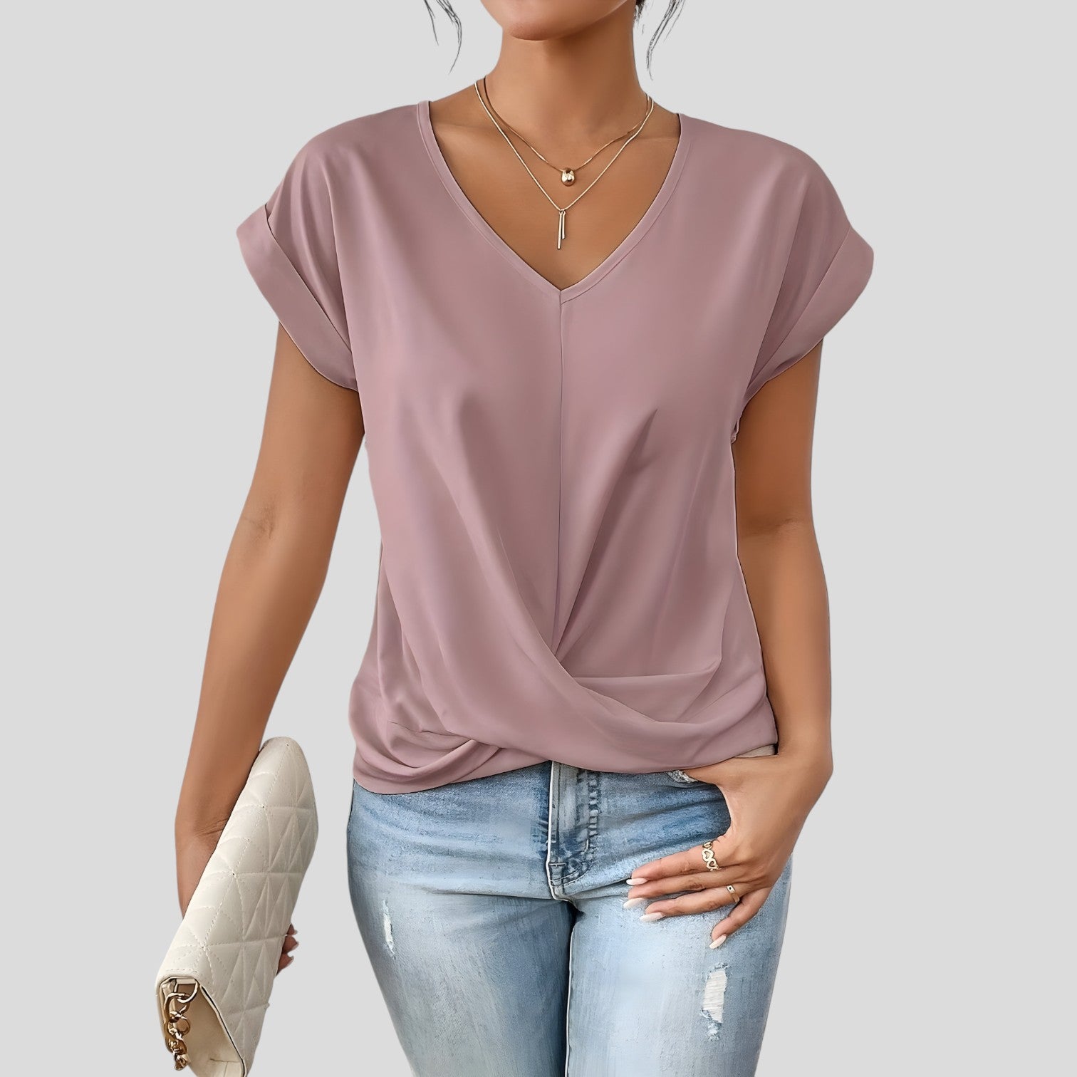 Camila™ | Twist Front V-Neck Top