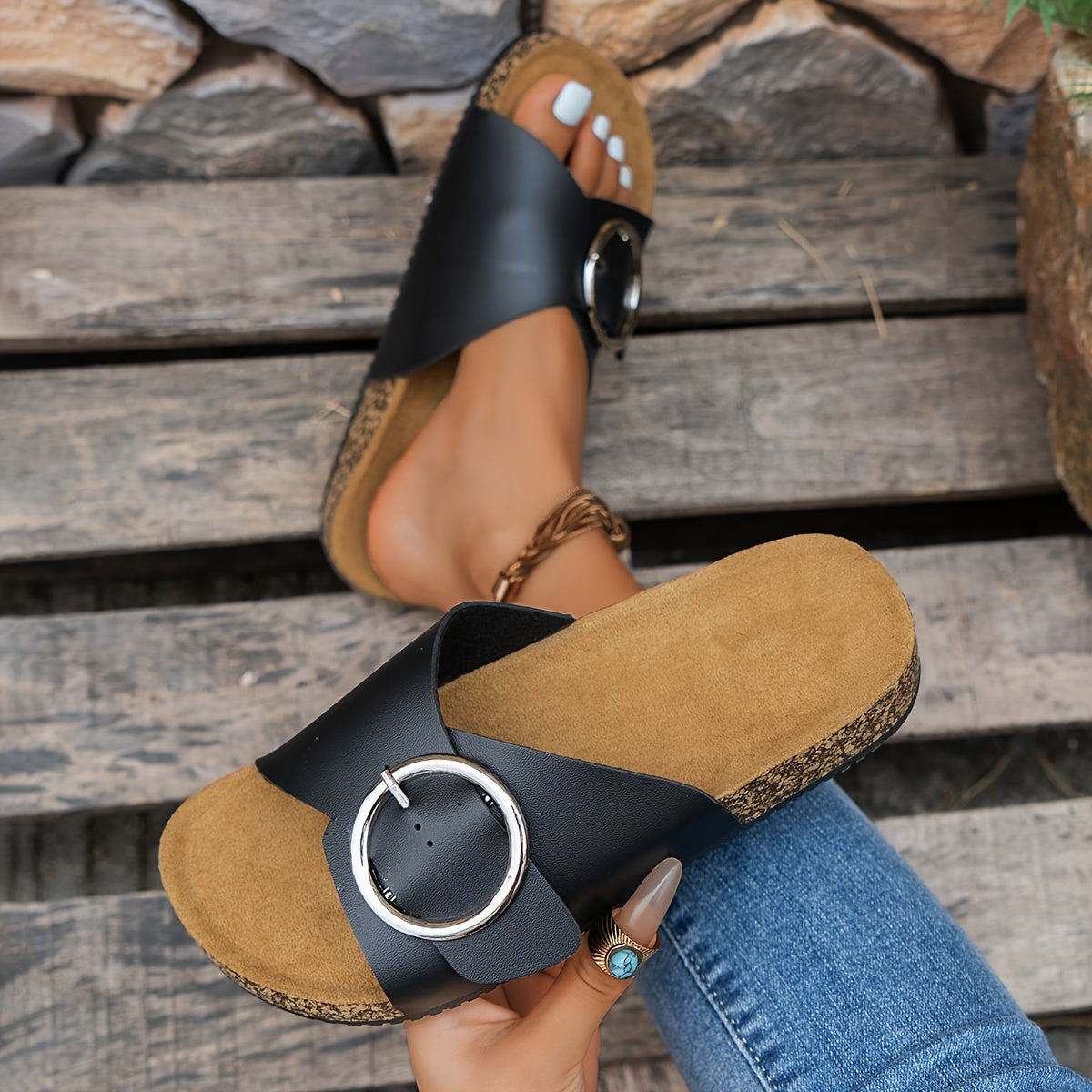 Nadia™ | Classic Comfort Slide Sandals
