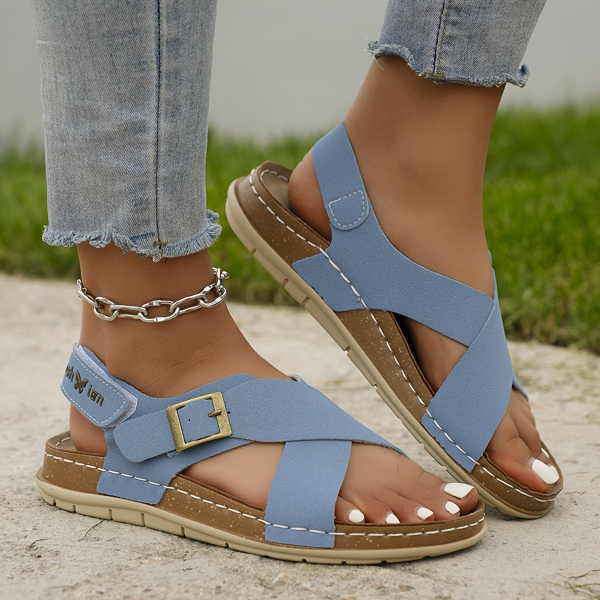 Camila™ | Cross-Strap Roman Sandals