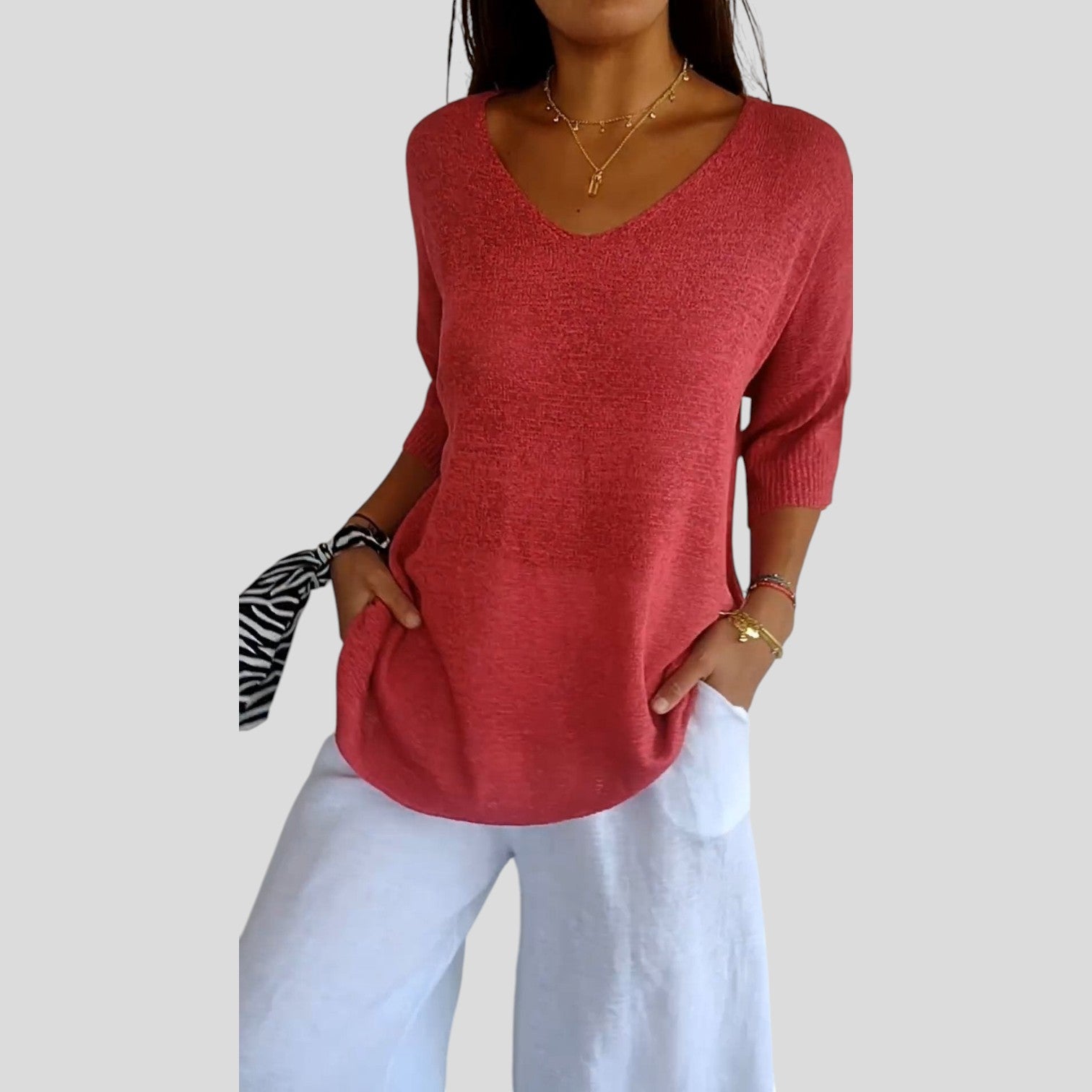 Elina™ | V-Neck Top for Flattering Fit