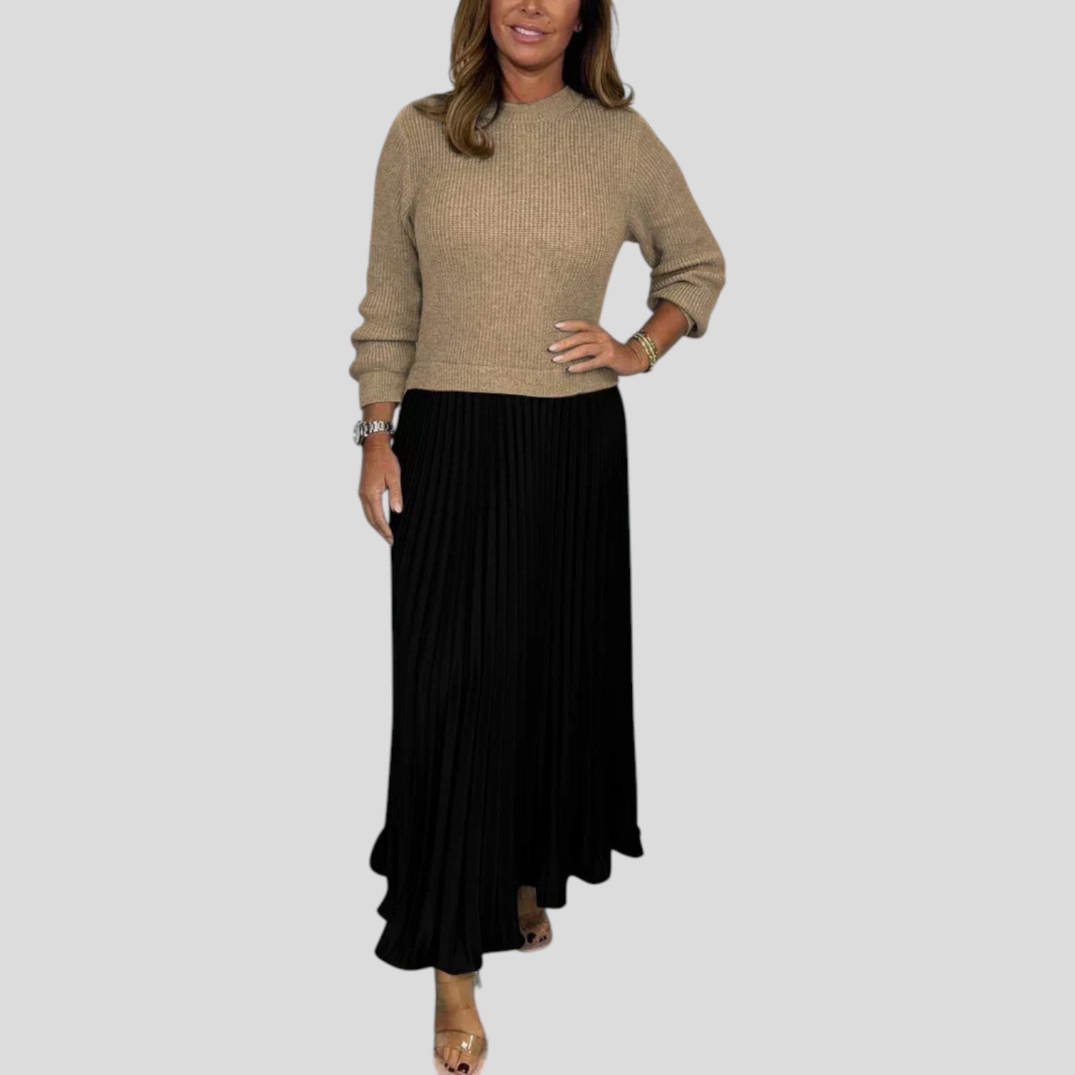 Elira™ | Elegant Pleated Two-Piece Set