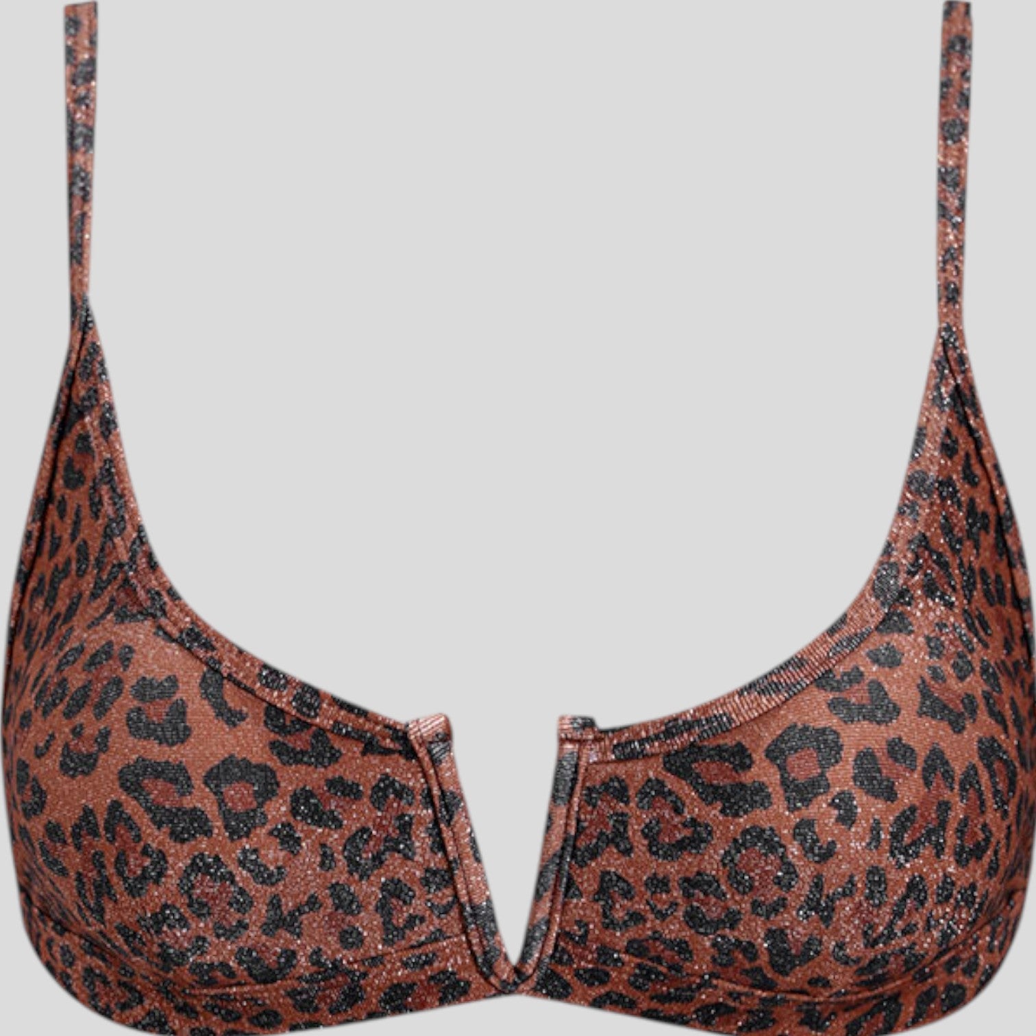 Nova™ | Leopard Print V Notch Bikini Top