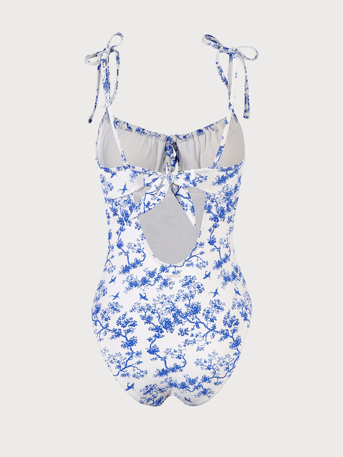 Amelie™ | Blue Retro Floral Drawstring One-Piece Swimsuit